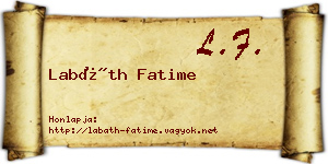 Labáth Fatime névjegykártya